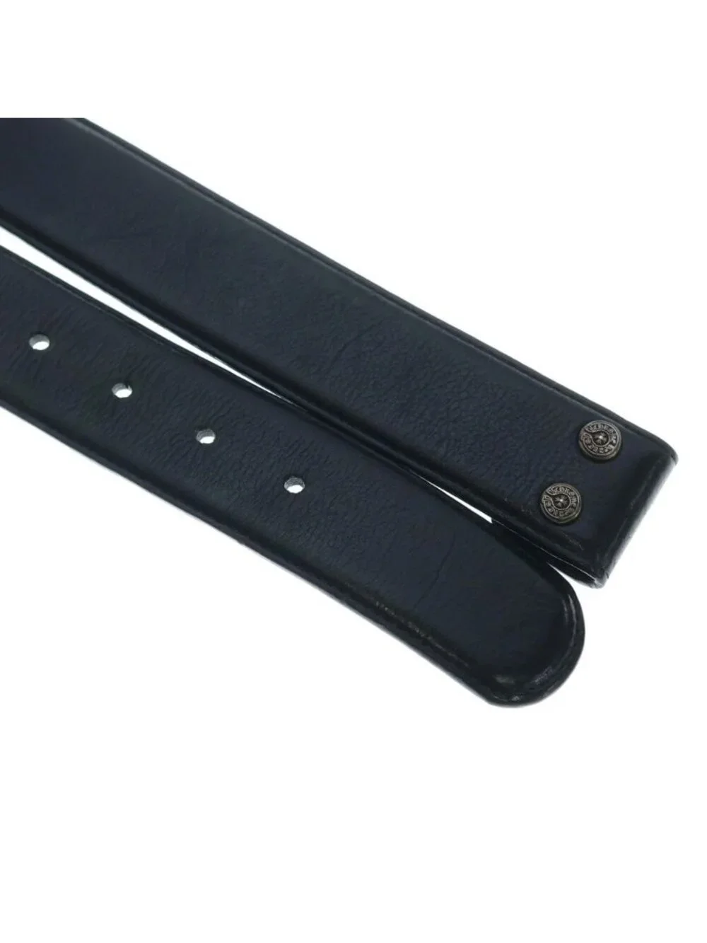 Chrome Hearts 1.5 Strap 1.5 Inch Horseshoe Rivets Leather Belt Black